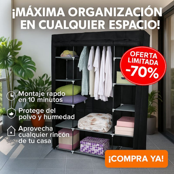 ARMARIO ROPERO CLOSET CON CUBIERTA DE TELA NO TEJIDA 45 X 135 X 172cm - PROMOCION CIERRE DE LA TIENDA