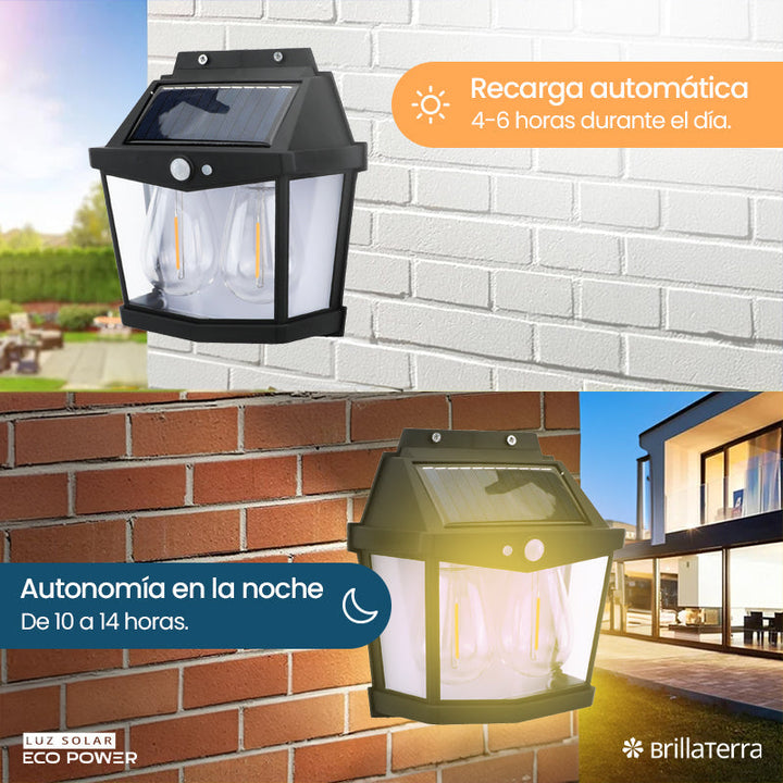 Luz Solar EcoPower con Doble Bombilla