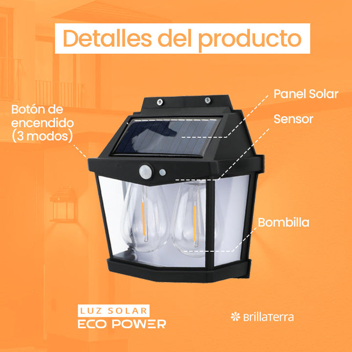 Luz Solar EcoPower con Doble Bombilla