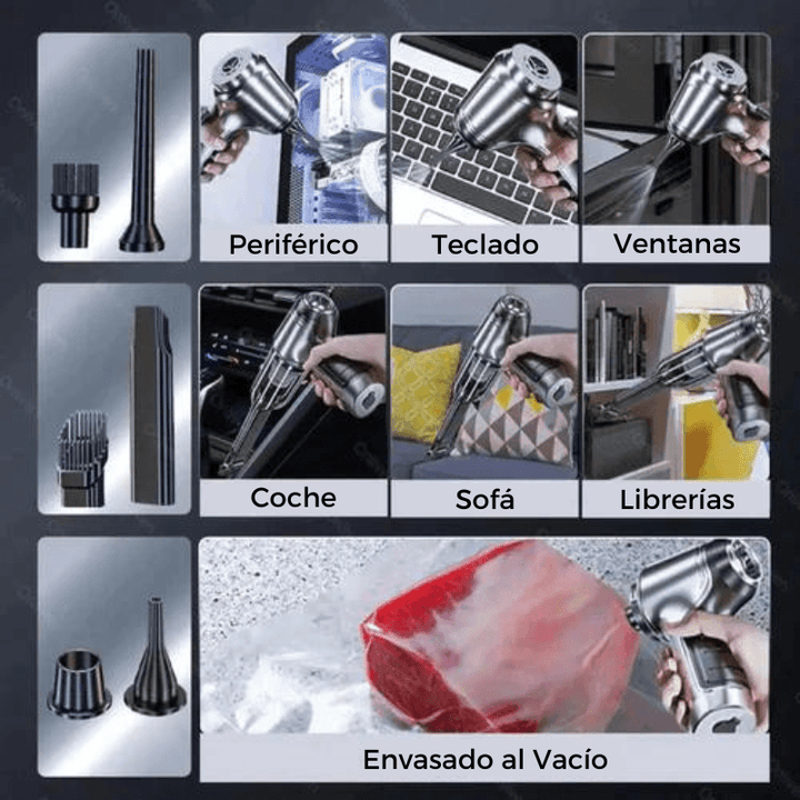 Aspiradora y Sopladora Portátil Condino© - 3 en 1 Inalámbrica (3 Boquillas EXTRAS)